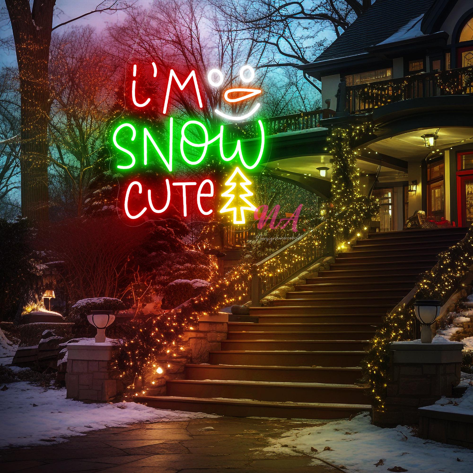 I'm Snow Cute Neon Sign, Merry Christmas Sign, Christmas Tree Decor ...
