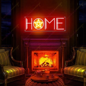 Home Pentagram Neon Sign, Gothic Star Led Light Decor, Pentacle Led Wall Decor, Bedroom Light Decor, Halloween Neon Sign, Home of Halloween