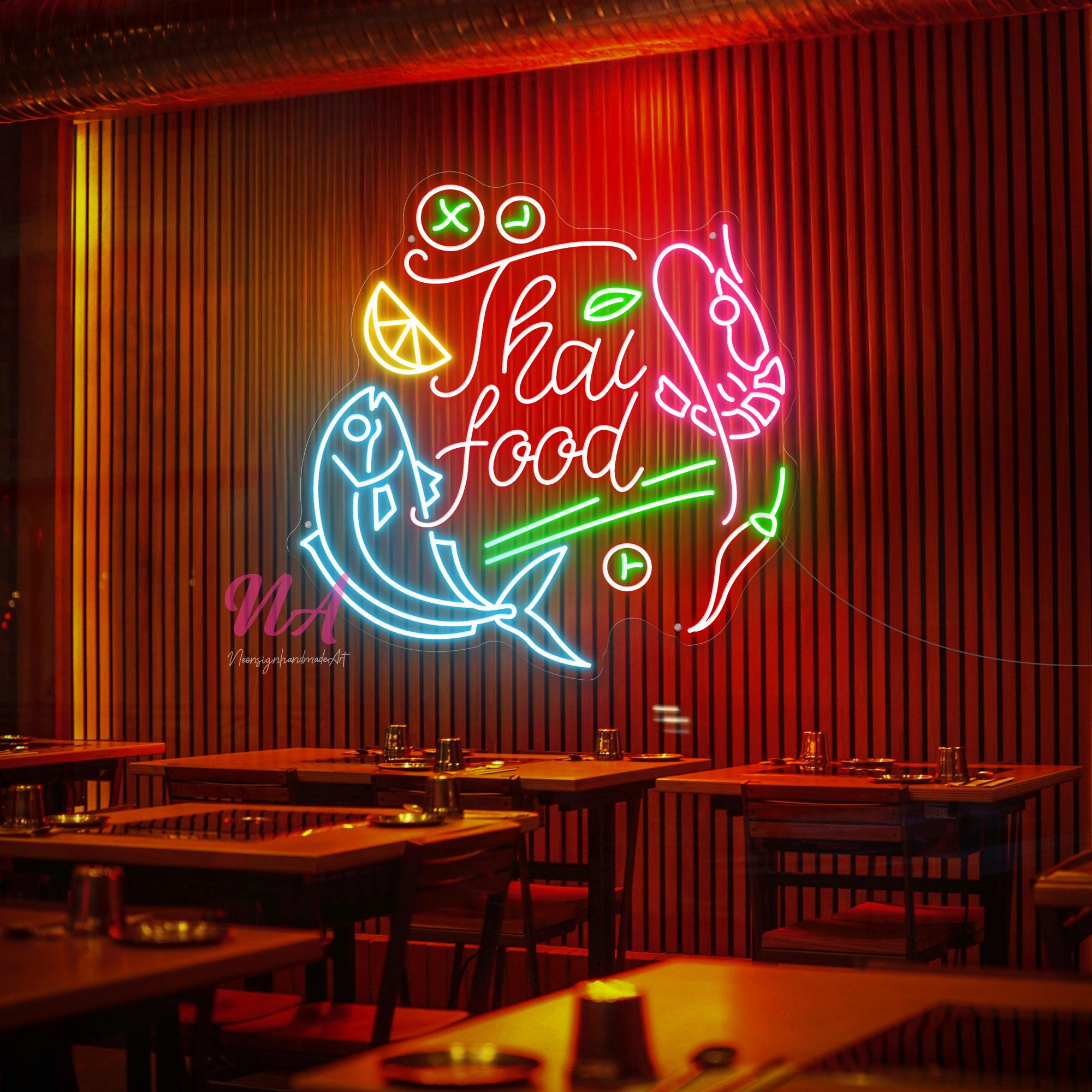 Thai Food LED Neon Sign: Restaurant Decor, Kitchen Wall Art - Etsy