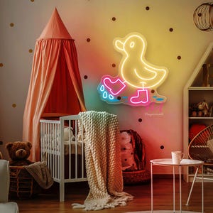 Duck Led Sign, Duck Neon Sign, Rubber Duck Sign, Kids Room Neon Sign, Neon Sign Bedroom, Animal Neon Sign, Kids Room Decor, Duck Decor Sign