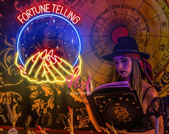 Fortune Telling Neon Sign: Crystal Ball Tarot Shop Decor