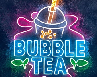 Bubble Tea Neon Sign, Milk Tea Led Sign, Verjaardagscadeaus, Neon Sign Boba Tea, Neon Sign Bubble Tea, Neon Lights voor slaapkamer, Neon Wall Art