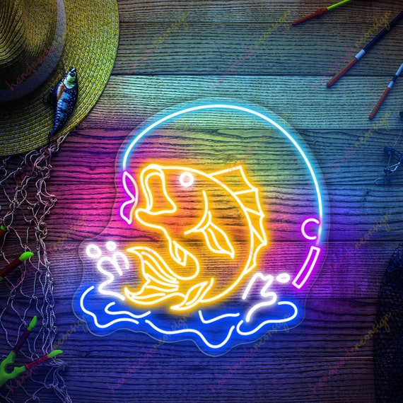 Fish Neon Sign, Fish Led Light, Fish Wall Art With Led, Fish Wall