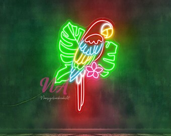 Parrot Neon Sign, Jungle Bird Led Neon Sign, Custom Neon Parrot Neon Sign, Jungle Bird Led Neon Sign, Custom Neon