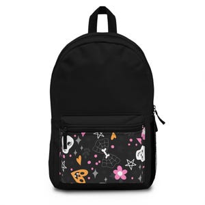 Edgy Skull & Butterfly Backpack, Gothic School Bag, Trendy Daypack, Unique Gift for Teens, Halloween Accessory, Stylish Travel Backpack