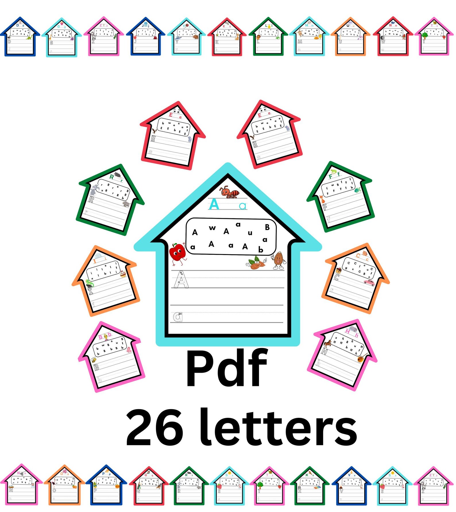 Alphabets House ABC Letters Practice Booklet English Etsy