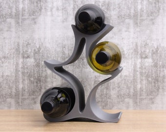 Celeste Wine Rack, 5 Bottle Countertop Wine Stand, Vertical Display Wine Storage for Wine Lovers