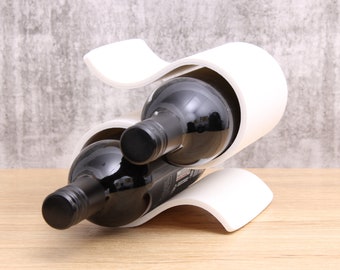 Mini Wavy Wine Rack, Small 2 bottle Wine Stand Home Organisation