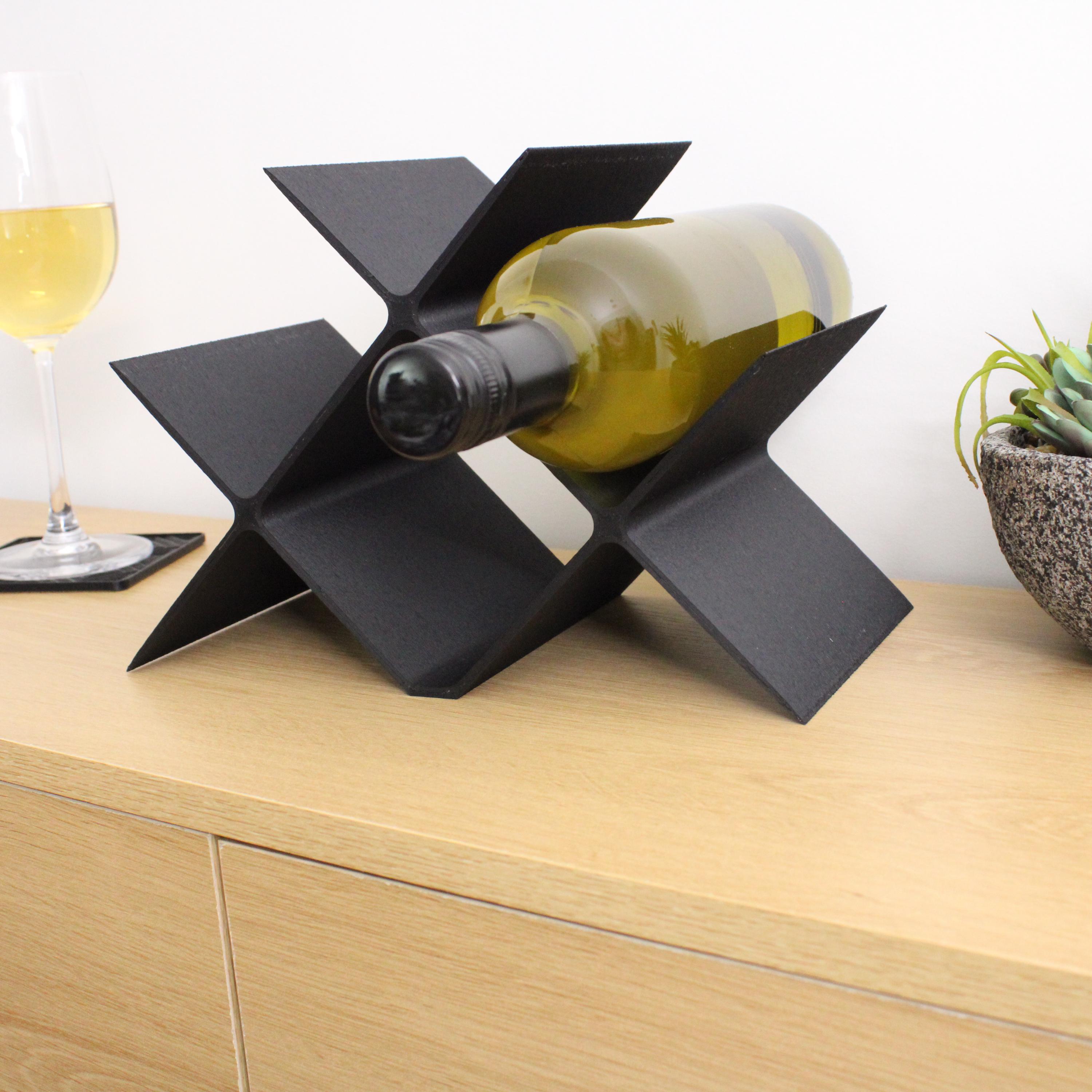 Modern Counter Wine Rack Cross Countertop Wine Rack: Modern 4-bottle Vertical Display - Etsy