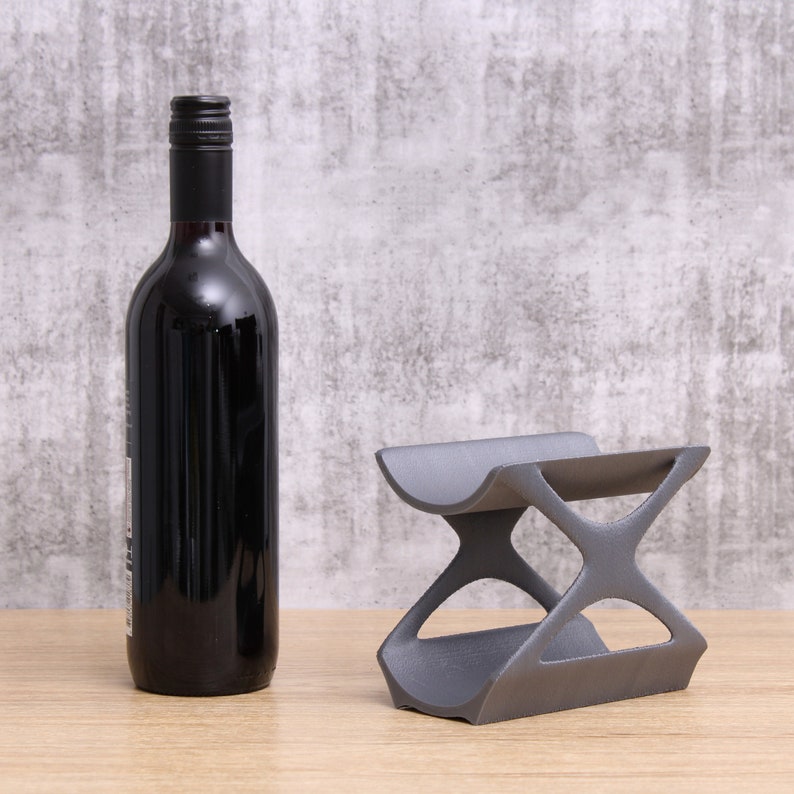 Edgy Wine Rack Countertop, Freestanding Unique 2 Bottle Wine Holder, Vertical Wine Rack, Gift for Wine Lovers image 7