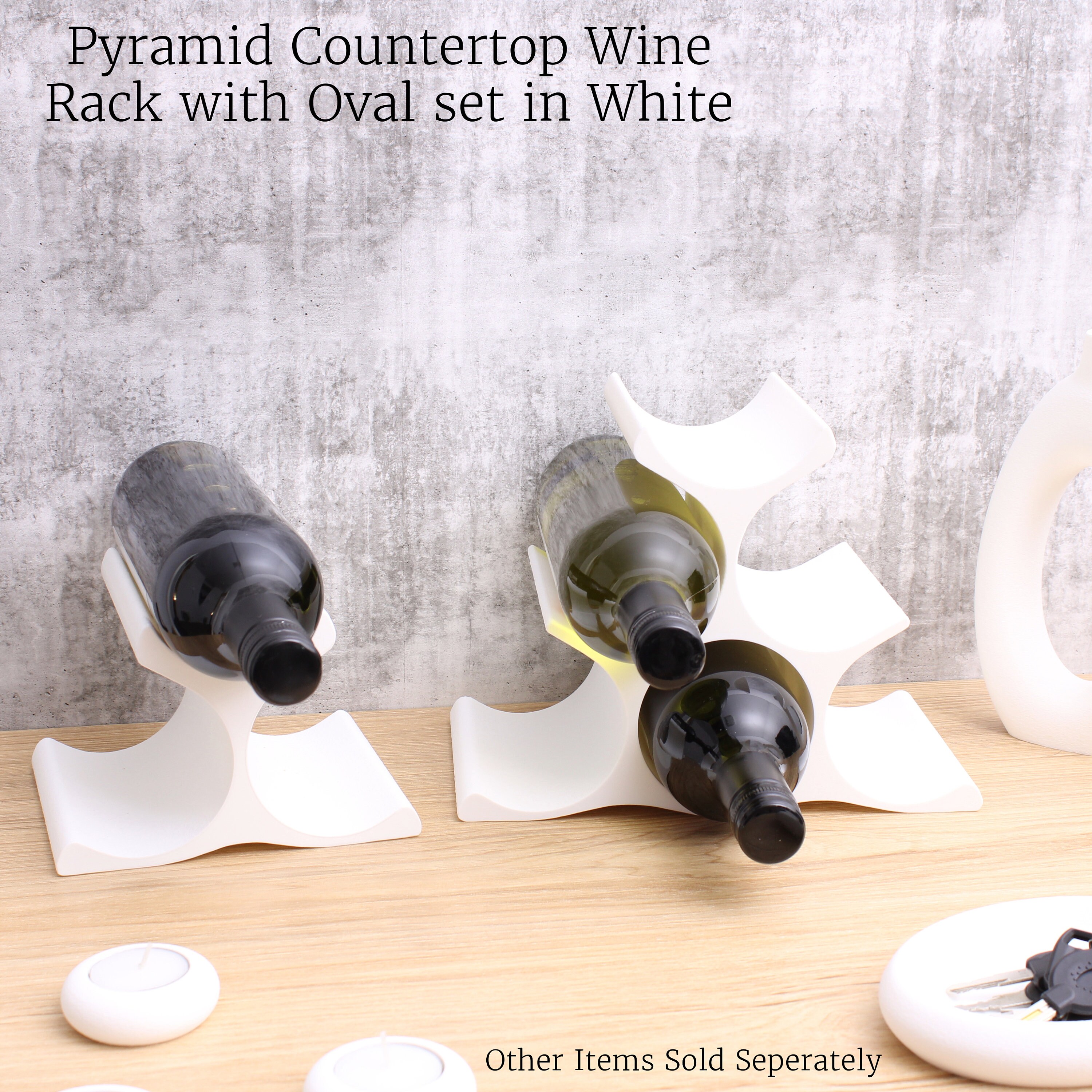 Pyramid Wine Rack Set Vertical Countertop 6 and 3 Bottle Holder