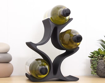 Asymmetrical 5-Bottle Wine Rack: Modern Countertop Wine Storage