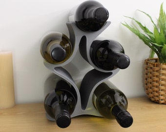 Celeste Wine Rack, 5 Bottle Countertop Wine Stand, Vertical Display Wine Storage for Wine Lovers