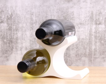 Countertop Wine Rack, Modern Pyramid Counter 3 Bottle Wine Stand, Vertical Display Wine Storage for Wine Lovers.