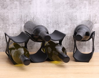 Countertop Wine Rack Set, Edgy Modern Counter 6 & 2 Bottle Wine Stand, Vertical Display Wine Storage for Wine Lovers.