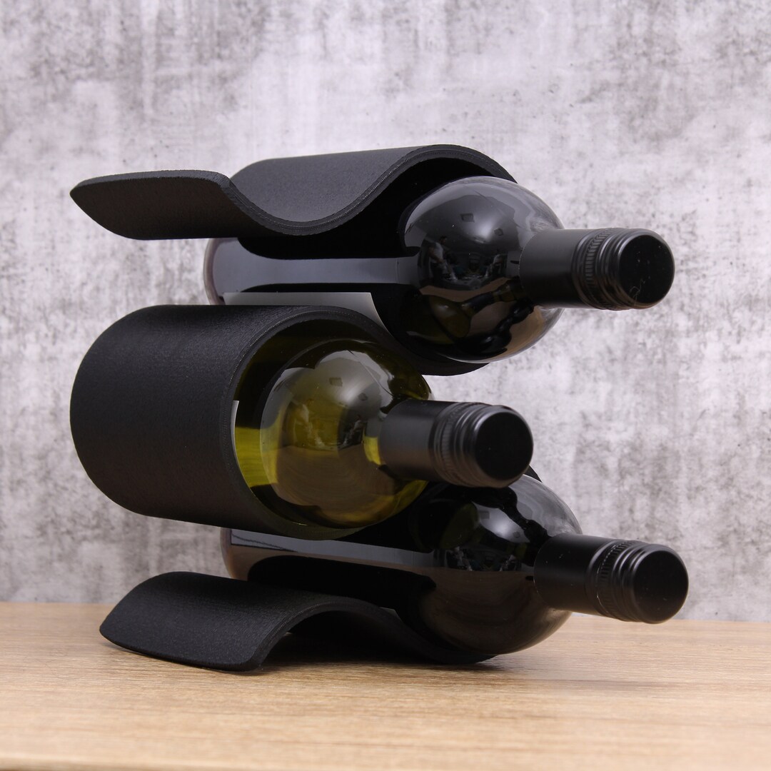 Wavy Wine Rack, Small 3 Bottle Wine Stand Home Organisation - Etsy