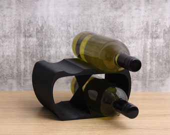 Lusso Wine Rack, 4 Bottle Countertop Wine Holder for Wine Lovers and home bars