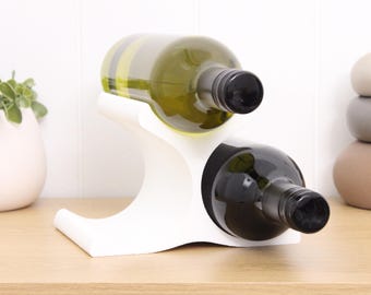 Modern Pyramid 3-bottle Wine Rack: Countertop Wine Storage - Main Image