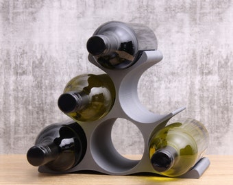 Countertop Wine Rack, Modern Pyramid Counter 6 Bottle Wine Stand, Vertical Display Wine Storage for Wine Lovers.