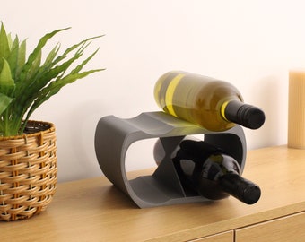 Lusso Wine Rack, 4 Bottle Countertop Wine Holder for Wine Lovers and home bars