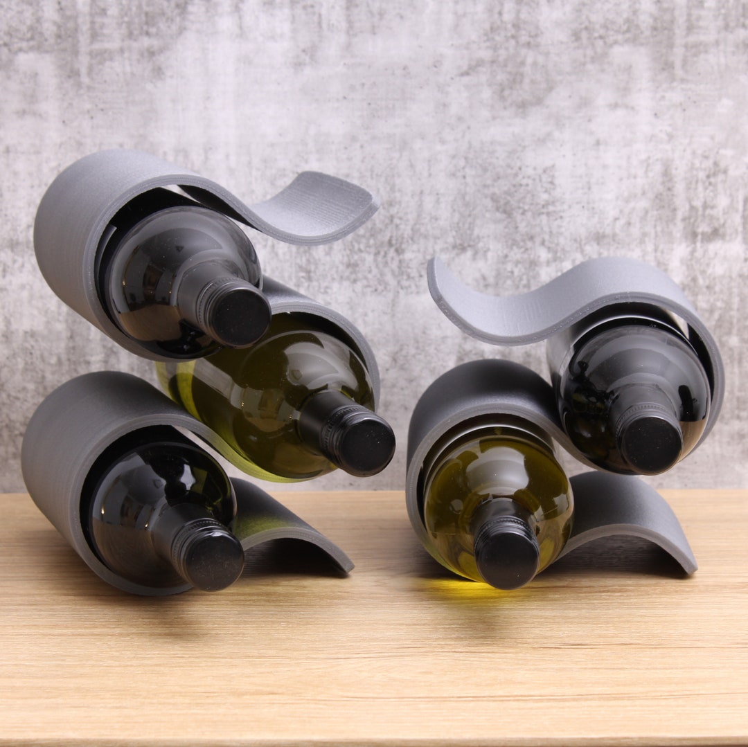 Wavy Wine Rack Set Vertical Countertop 2 and 3 Bottle Holder Etsy