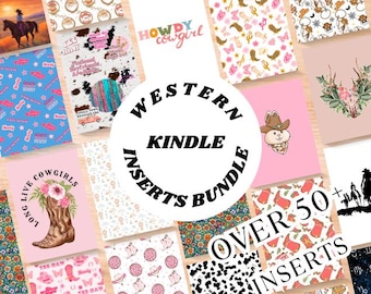 Printable Country Western Themed Kindle Case Inserts Digital Covers for Kindle Basic Paperwhite Oasis Scribe All Sizes Seasonal Designs