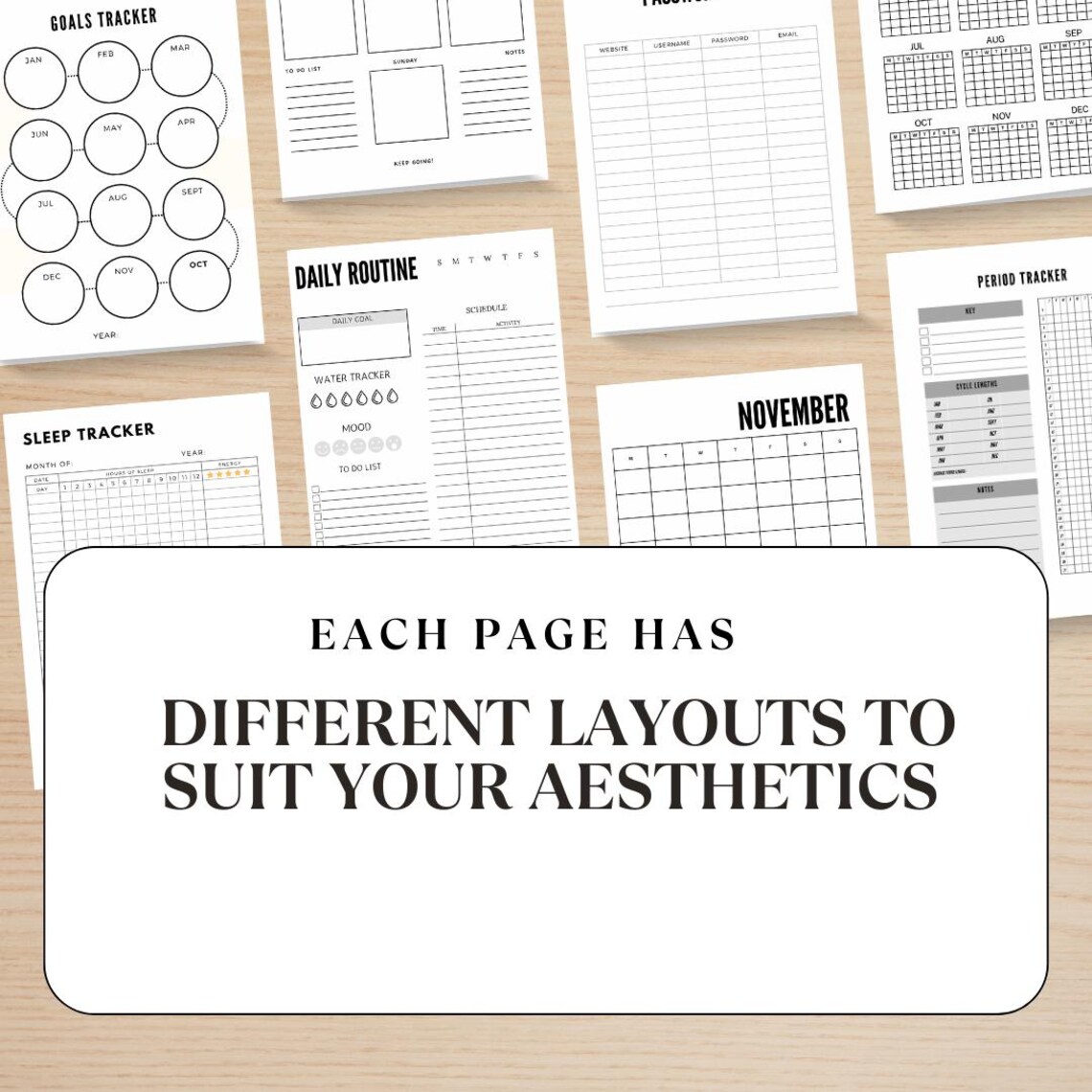 Printable Undated Premade Bullet Journal Starter Kit 50 Pages Habit ...