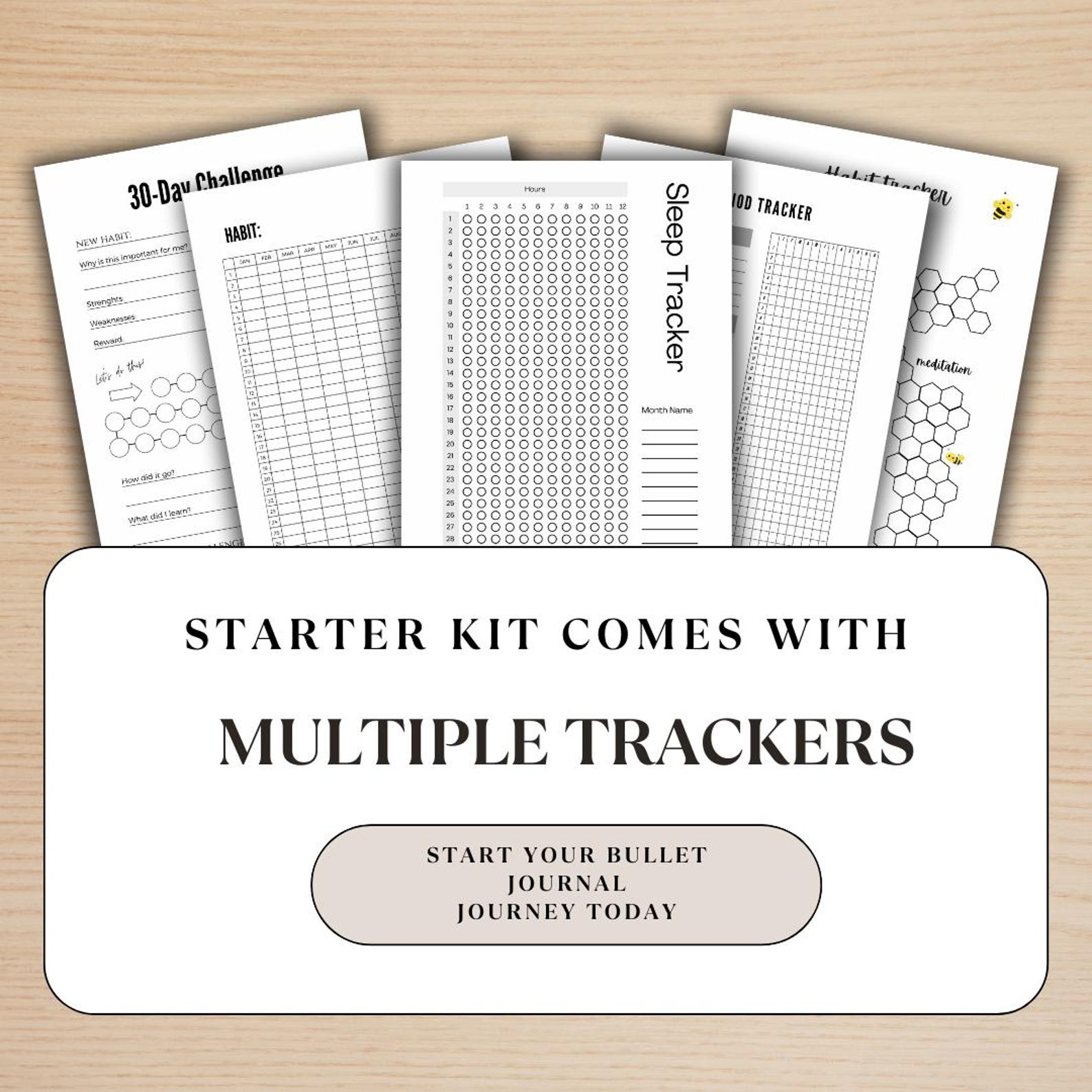 Printable Undated Premade Bullet Journal Starter Kit 50 Pages Habit ...