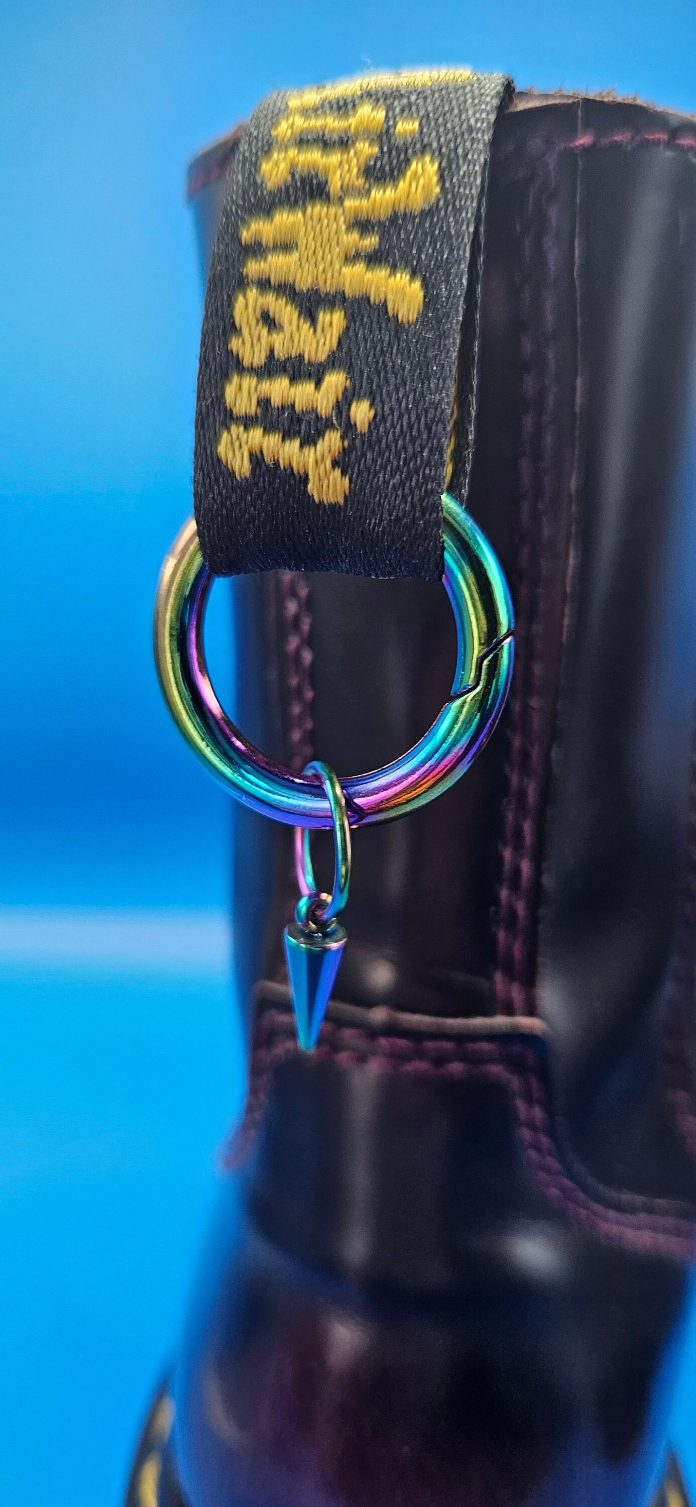 Rainbow stainless steel small spiky boot charms for Dr Martens boots. 1cm spikes