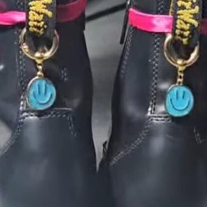 Smiley Face Boot Charms for Dr. Martens: Stainless Steel, three colours (Pair)