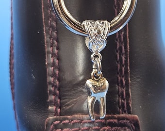 Toothy Boot Charms: silver or gold toned tooth charms for your boots, bag or keys