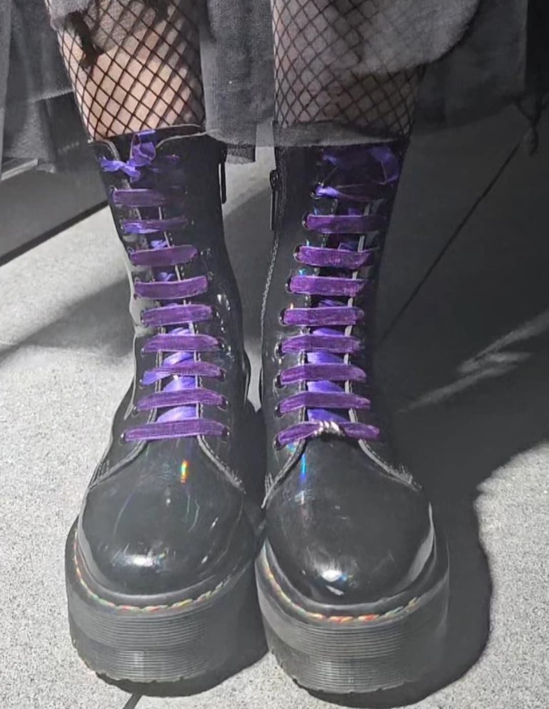Purple Doc Martens Satin Laces Velvet And Satin Laces For Dr