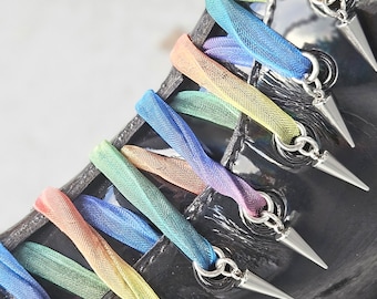 Stainless Steel Spike Boot Lace Charms - Punk Goth Accessories
