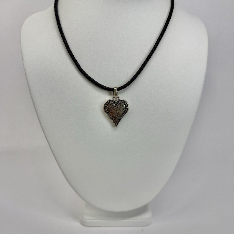 BRIGHTON Ophelia Heart Pendant Silver Tone Vintage Necklace Jewelry N567 image 3