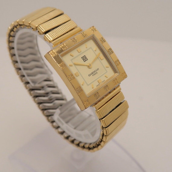 GIVENCHY Square 4G Gold Tone Analog Quartz Women Vint… - Gem