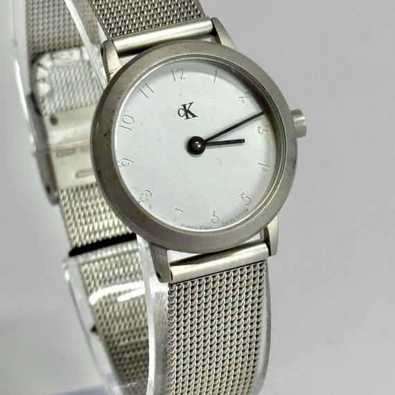 CALVIN KLEIN K3131 Analog Quartz Silver Tone Women Vintage Watch W570 *WORKING View 3