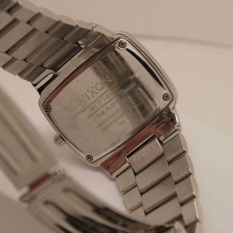 NIXON Sí, es auténtico reloj analógico de cuarzo vintage de acero inoxidable W215 *FUNCIONANDO imagen 6