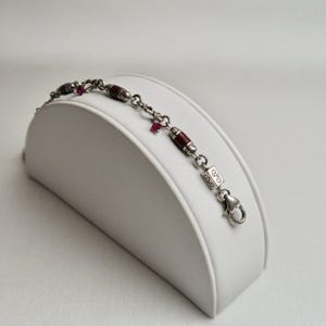 BRIGHTON Heartsong and Hope Burgundy Charm Vintage Bracelet Jewelry Br52 image 4
