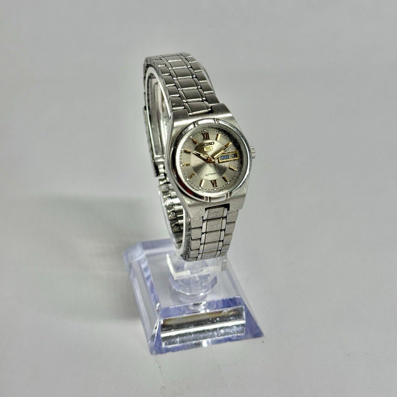 SEIKO 5 4207-00K0 Automatic Analog Silver Tone Women Vintage Watch