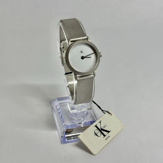 CALVIN KLEIN K3131 Analog Quartz Silver Tone Women Vintage Watch W570 *WORKING