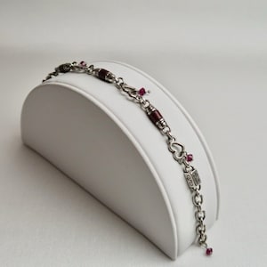 BRIGHTON Heartsong and Hope Burgundy Charm Vintage Bracelet Jewelry Br52 image 1