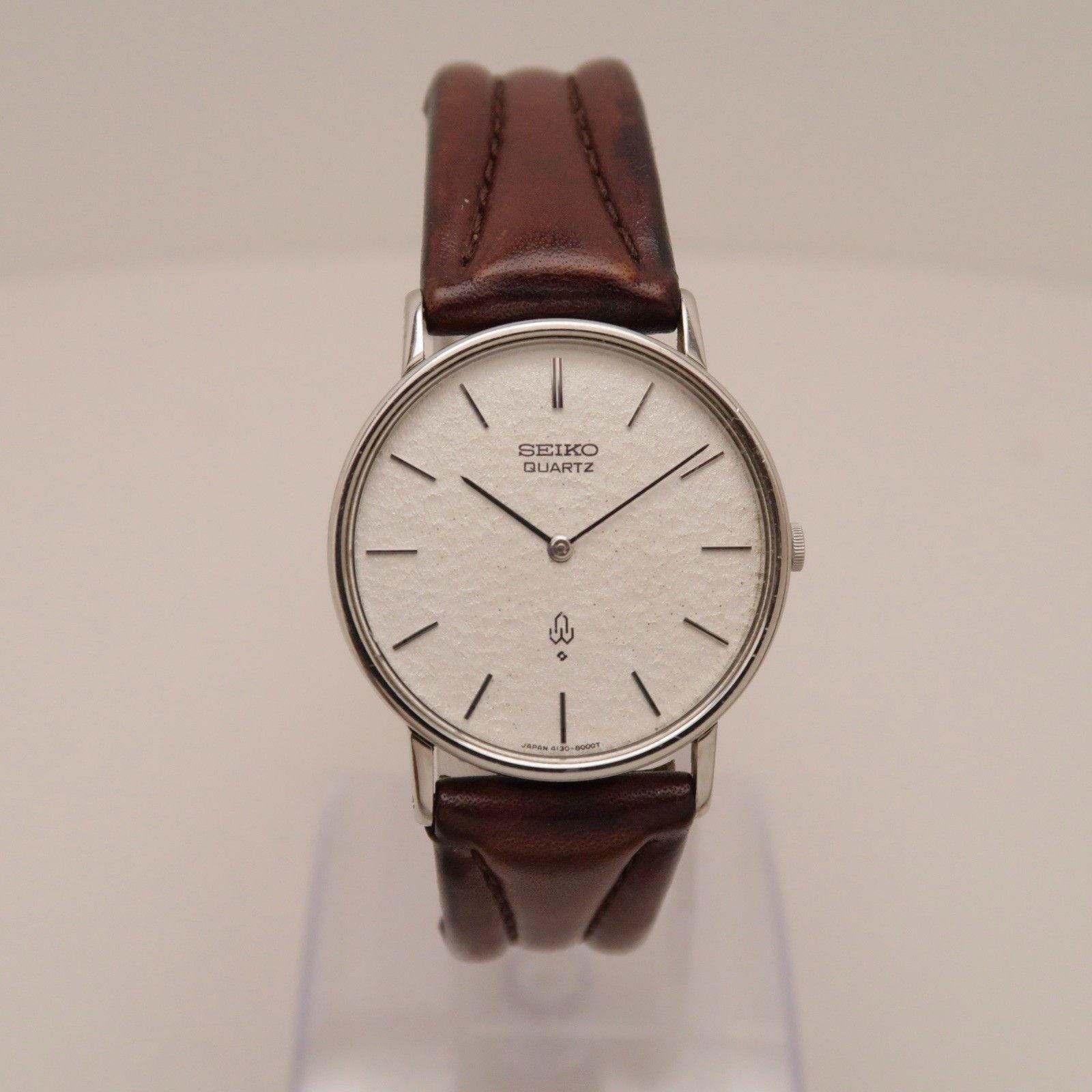 SEIKO Chariot 4130-8000 Round Analog Quartz Men Vintage Watch W322