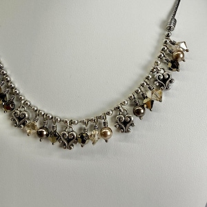 BRIGHTON Cannes Heart Bronze Faceted Beaded Vintage Necklace Jewelry N186 image 6