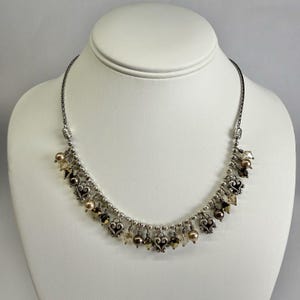 BRIGHTON Cannes Heart Bronze Faceted Beaded Vintage Necklace Jewelry N186 image 4