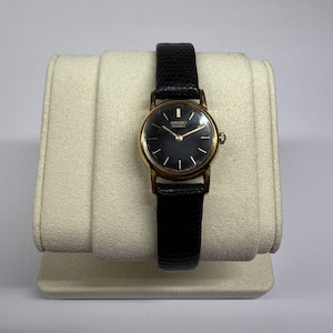 Vintage Seiko 1N00-0C19 Womens Watch 20mm Black Dial Gold Tone New Battery 7\