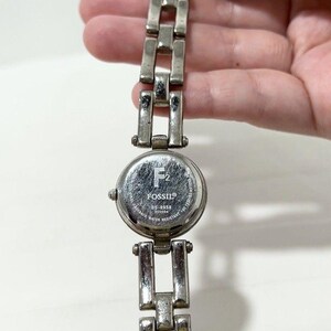 FOSSIL F2 ES-8958 Silver Tone Blue Dial Analog Women Vintage Watch W26 *TICKING image 5