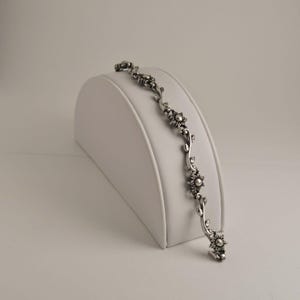 BRIGHTON Flower Reversible Crystal Silver Tone Vintage Bracelet Jewelry Br166 image 2