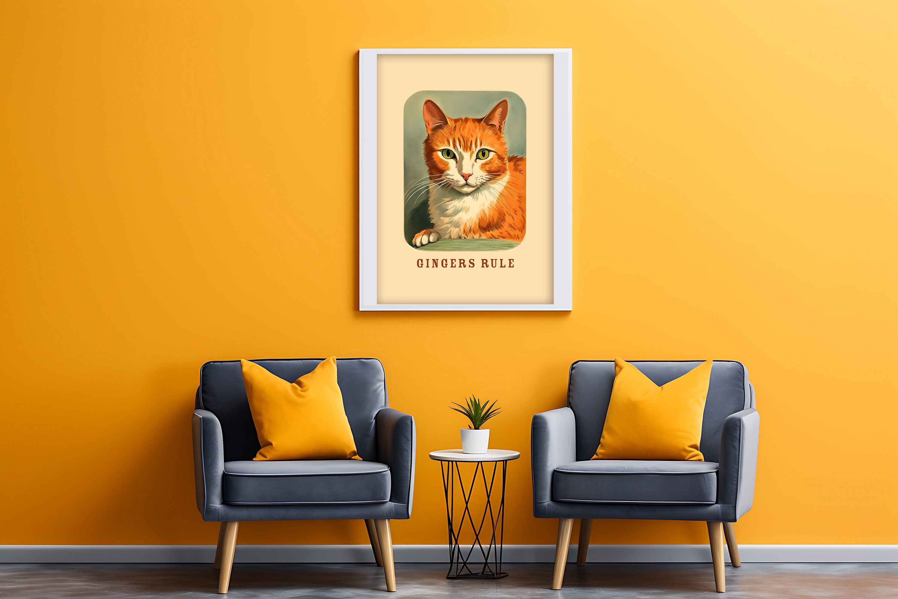 Discover Gingers Rule Vintage Ginger Cat Premium Matte Vertical Poster