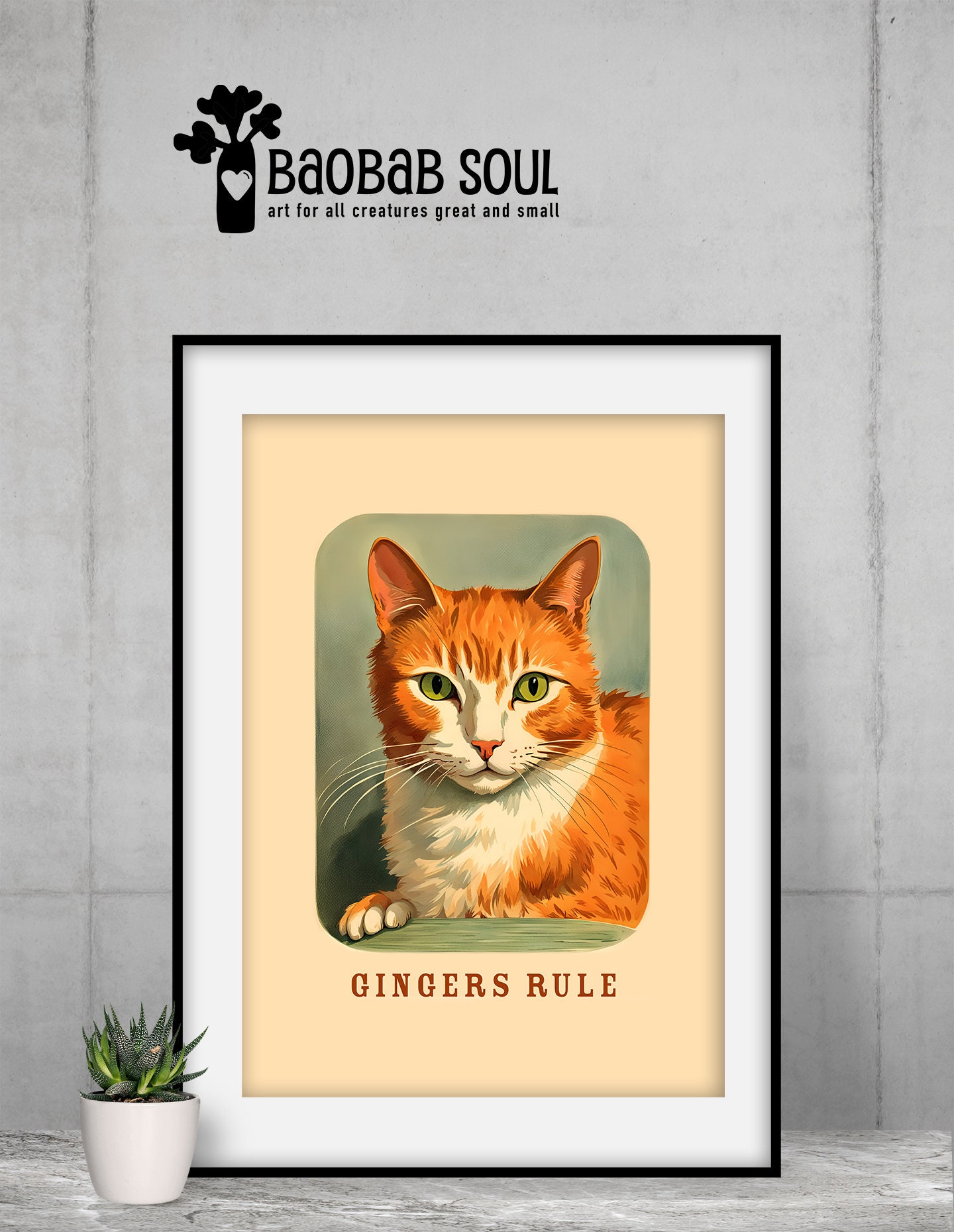 Discover Gingers Rule Vintage Ginger Cat Premium Matte Vertical Poster