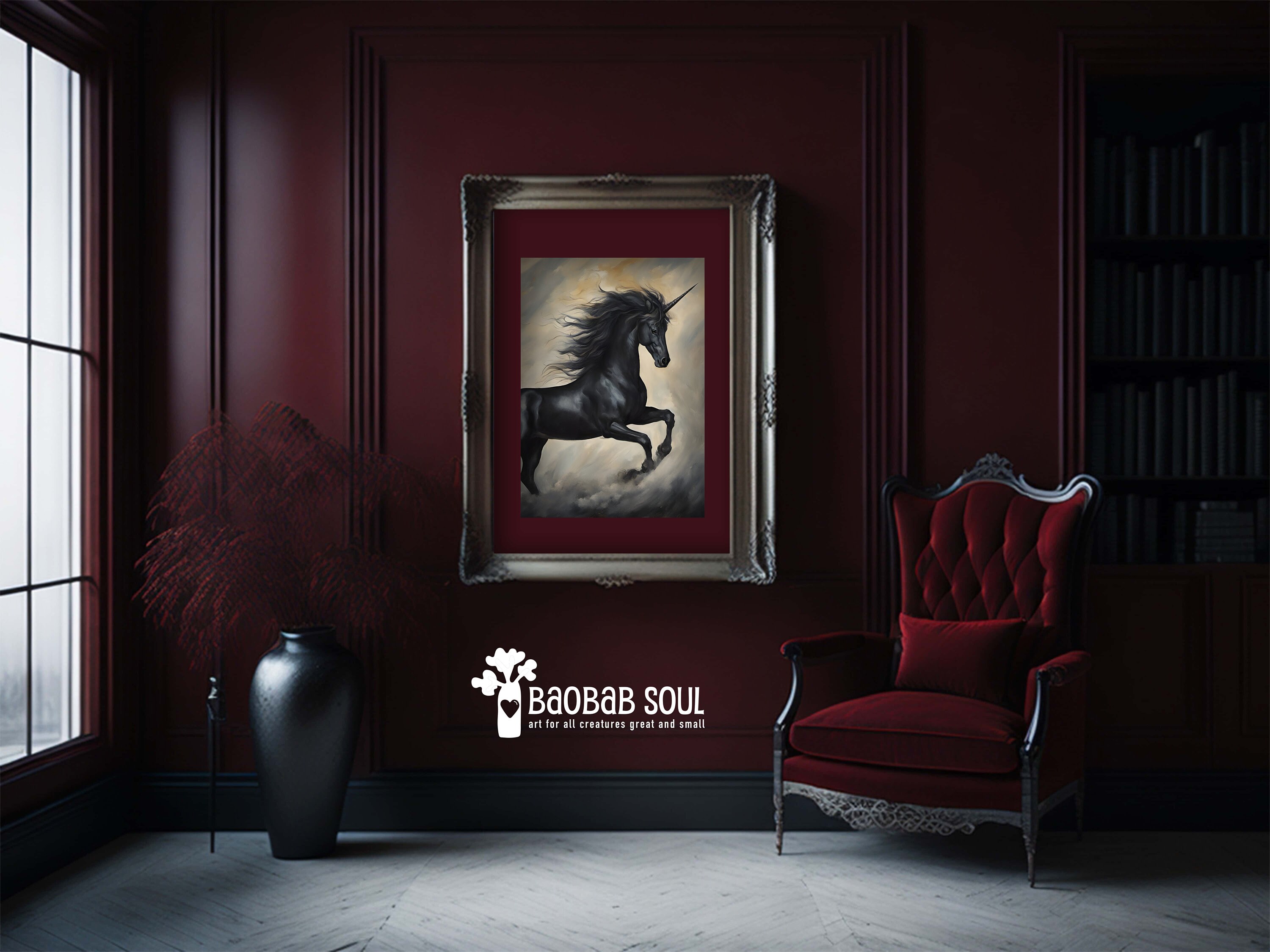 Black Unicorn Digital Painting Professionally Printed Poster - Etsy